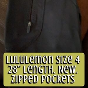 New. Lululemon Tights. Size 4. Zipped pockets in front on both sides.